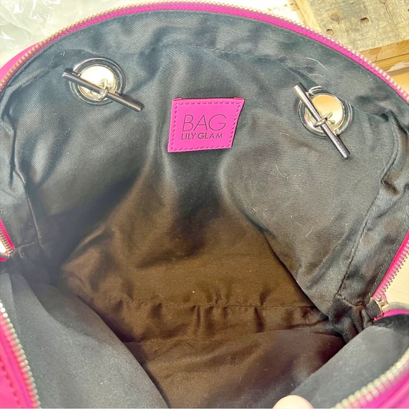 Dolce & Gabbana Large Fuchsia “Lily Glam” Canvas Shoulder Bag - Picture 7 of 11